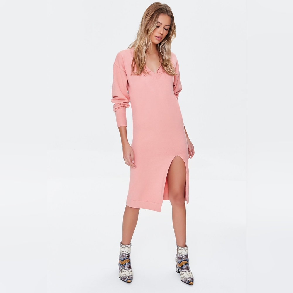 Brand new Forever 21 Ribbed-Trim Sweater Dress M